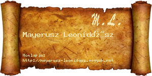 Mayerusz Leonidász névjegykártya